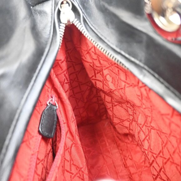 CHRISTIAN DIOR Logo Lady Cannage Shoulder Hand Bag Leather Black SHW 55KB222 - Picture 12 of 16